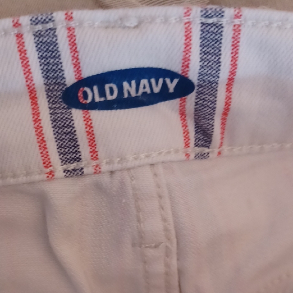 Old Navy White Shorts with Red and Navy Stripes - Picture 6 of 9